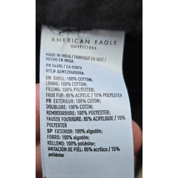 American Eagle Jacket Women's M Gray Camo Heavyweight Full Zip and Snap Hooded - Picture 6 of 16